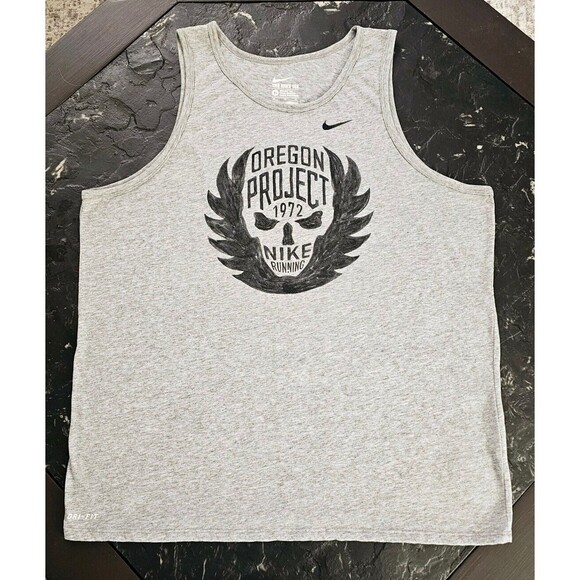 OREGON PROJECT Nike Running Dri Fit Mens XL SKULL Running Tank Top Muscle 1972 - Picture 2 of 5